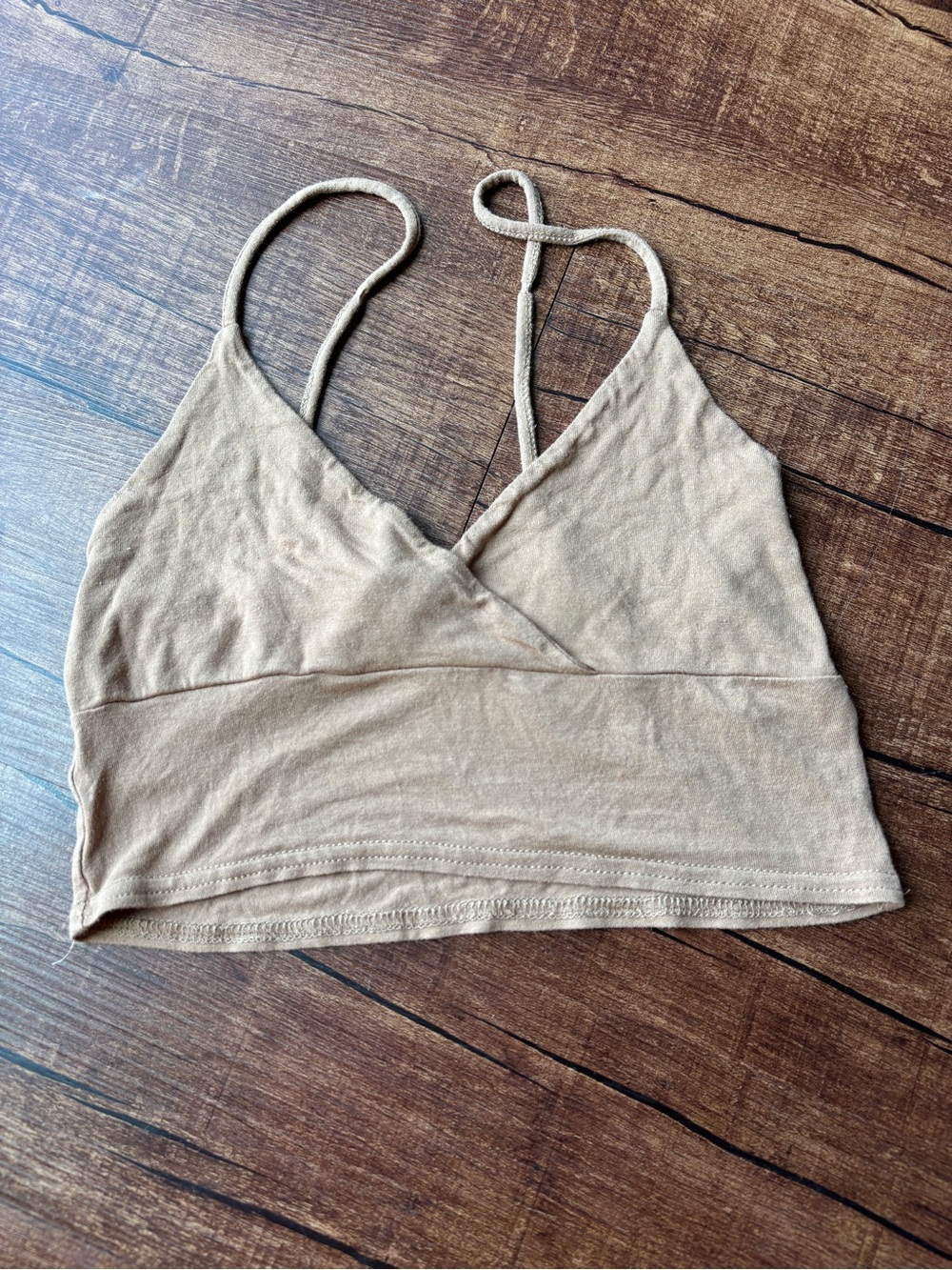PrettyLittleThing Tan Ribbed Tank Top